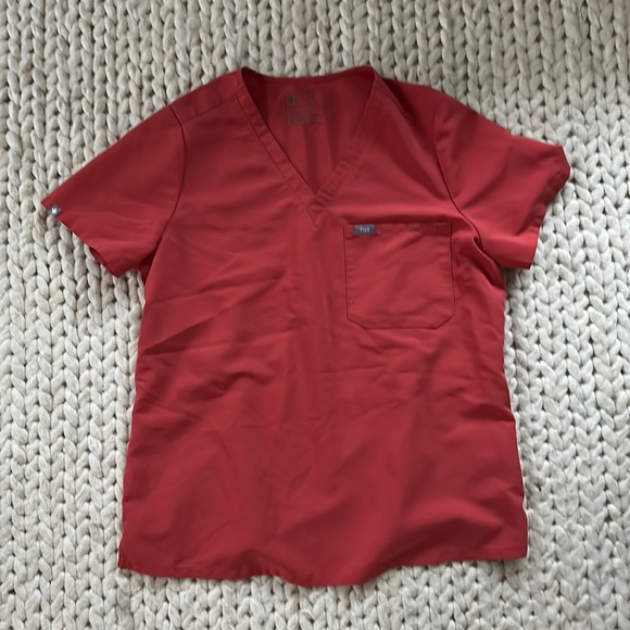 Figs Tops Figs Womens Burnt Orange Scrub Top Large Poshmark